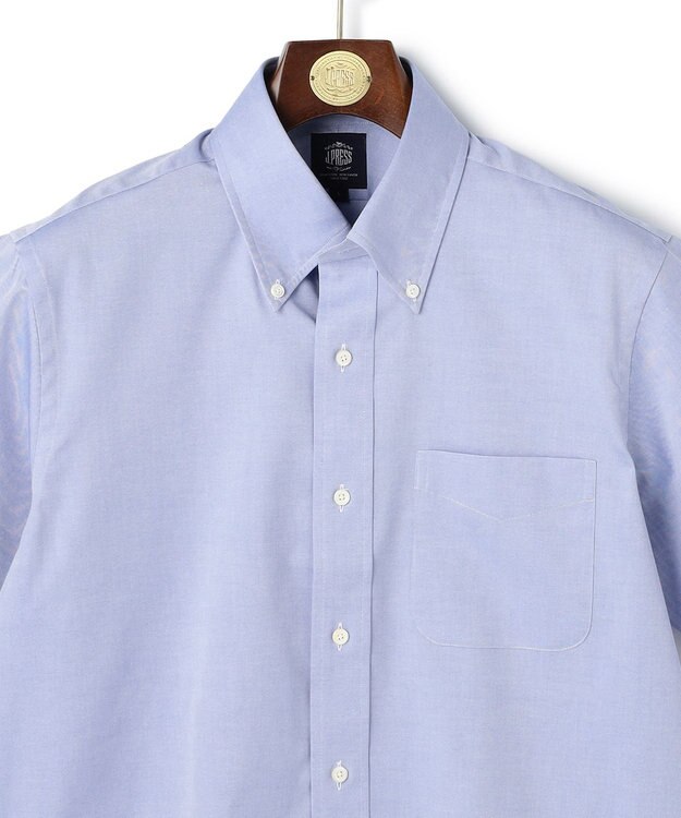 J.PRESS MEN 【PREMIUM PLEATS / 形態安定】ピンオックス 半袖シャツ / B.D. ダルブルー系