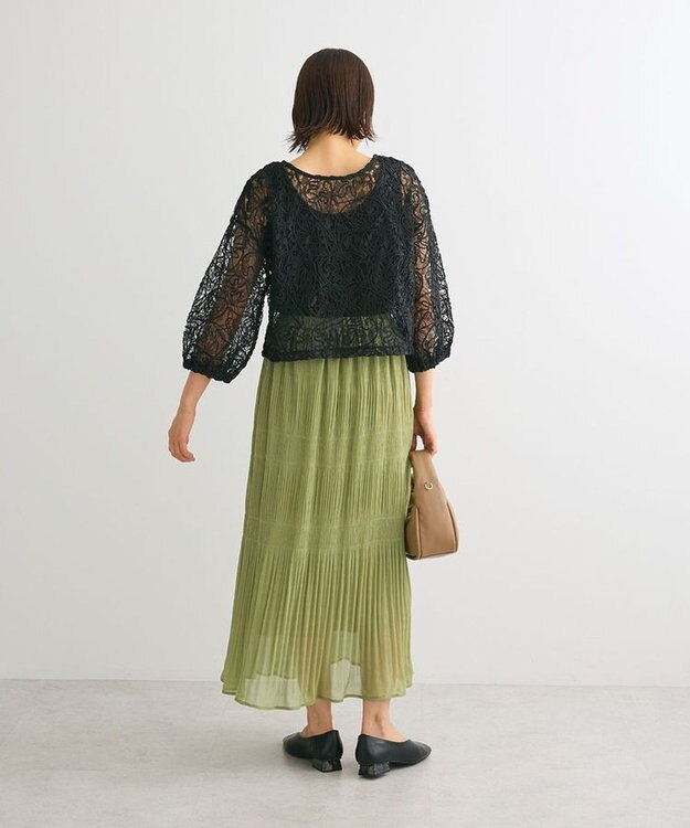 Green Parks ２ＷＡＹ　コードレースブラウス Black