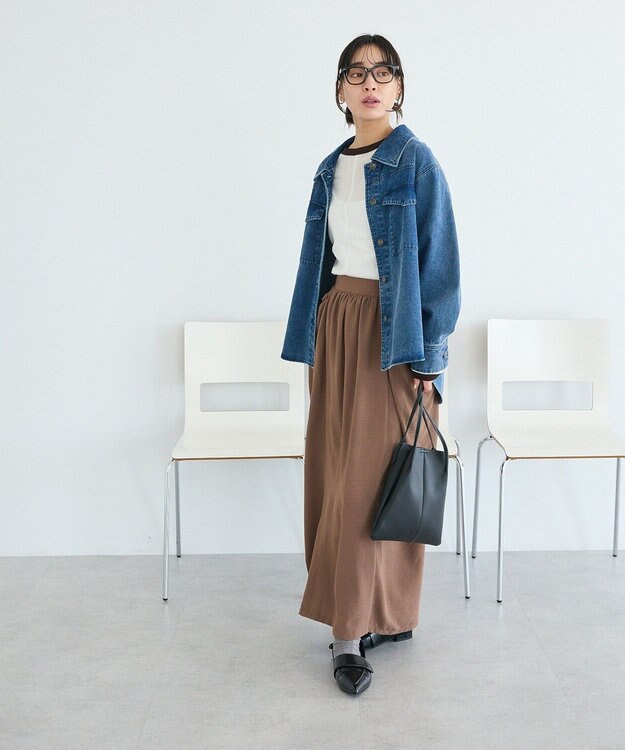 CRAFT STANDARD BOUTIQUE ドレープポケットデザインスカート Brown