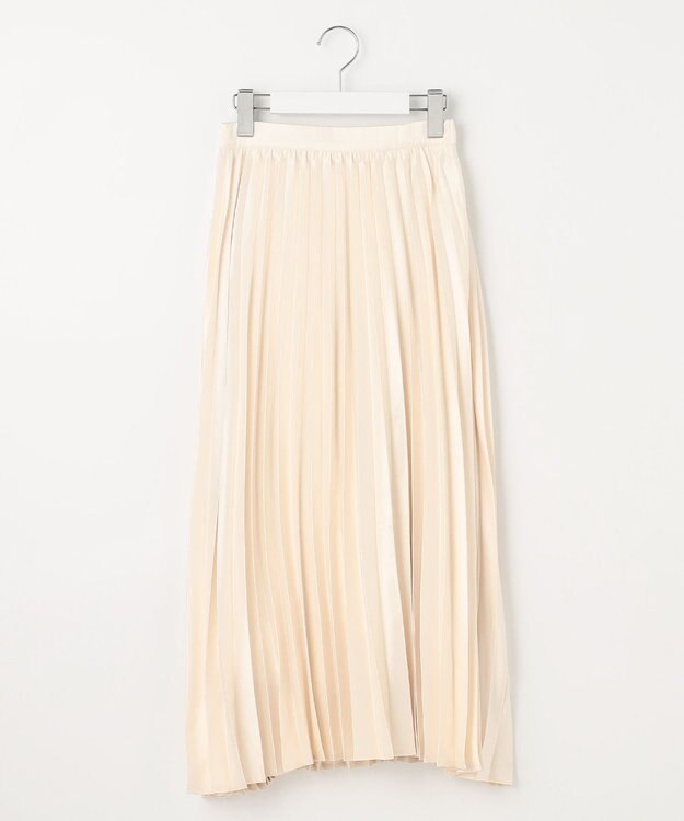 Feroux サテン プリーツスカート アイボリー系