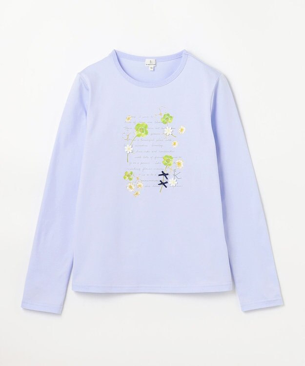 組曲 KIDS 【150-160㎝】オシバナクローバー Tシャツ サックスブルー系