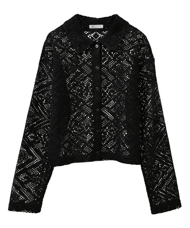 CRAFT STANDARD BOUTIQUE クロシェレースカーディガン Black