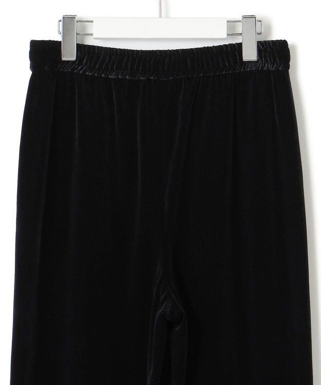 23区 【洗える】ベロアスムース ドロスト パンツ ブラック系