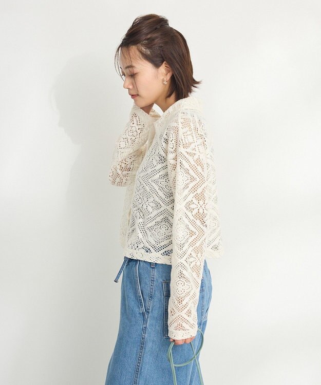 CRAFT STANDARD BOUTIQUE クロシェレースカーディガン Ivory