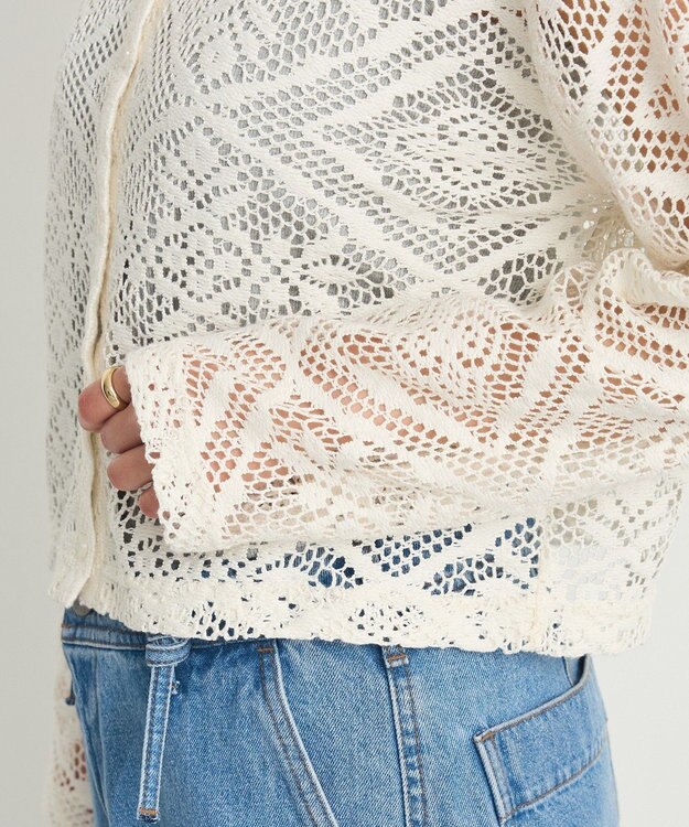 CRAFT STANDARD BOUTIQUE クロシェレースカーディガン Ivory