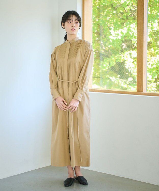 #Newans 【ANSWER for Co-Creation】ピンタックデザインワンピース キャメル系