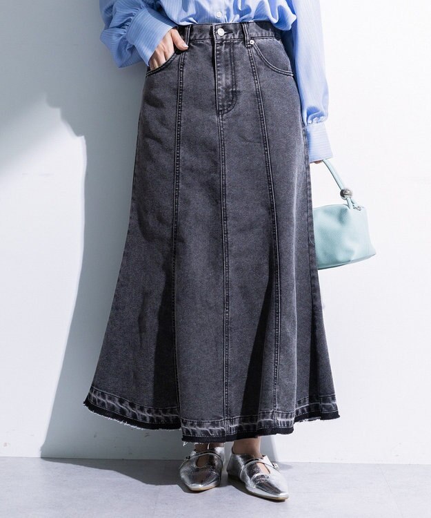 Green Parks イージーデニムマーメイドスカート Black