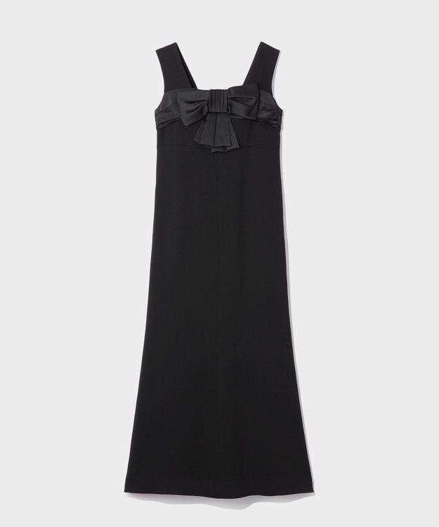 GRACE CONTINENTAL サテンリボンロングドレス ブラック