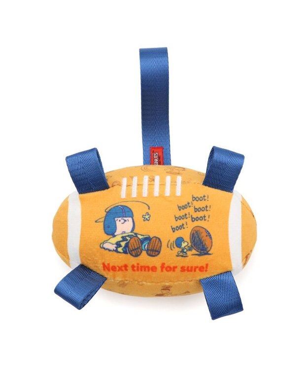 PET PARADISE スヌーピー タブ付 ラグビーボール トイ オレンジ