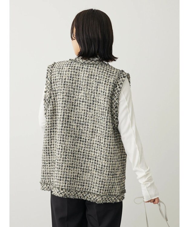 Green Parks ・ＥＬＥＮＣＡＲＥ　ＤＵＥ　ツィードノーカラーベスト Ivory