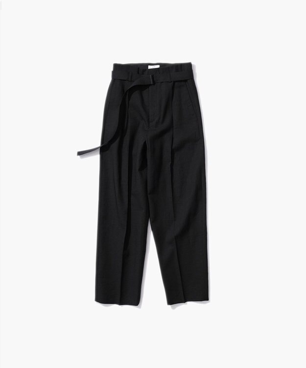 ATON KYOTO TSURIZOME LINEN | タックテーパードパンツ BLACK