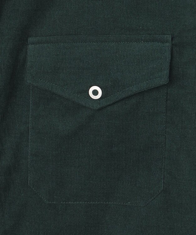 J.PRESS MEN バンドカラーリバーシブル シャツ ダークグリーン系