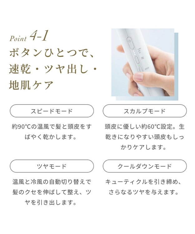 YAMATO テーブル＆キッチン 【フェスティノ】ツヤモイストドライヤー  ホワイト  SMHB-029-WH ホワイト