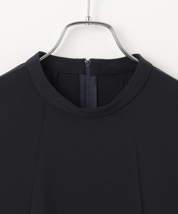 #Newans 〈亀恭子さんコラボ〉パネルタックAラインブラウス ネイビー