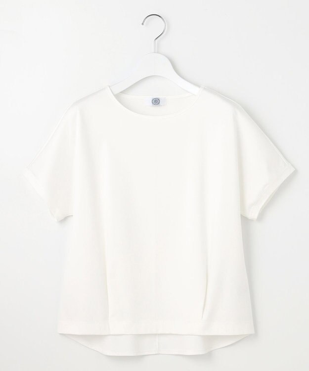 J.PRESS LADIES L 【WEB限定カラーあり・洗える】コットンスムース フレンチスリーブ カットソー ホワイト系