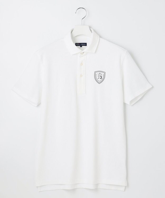 23区GOLF 【MEN】【WEB&一部店舗限定】ハニカムカノコ 半そでポロシャツ ホワイト系