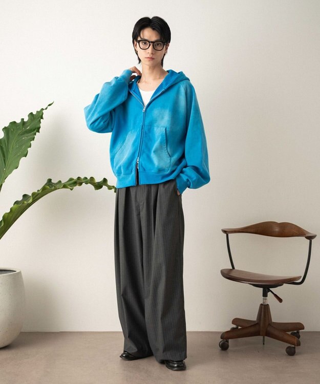 WEGO 【セットアップ対応】2タックバギースラックス グレーストライプ