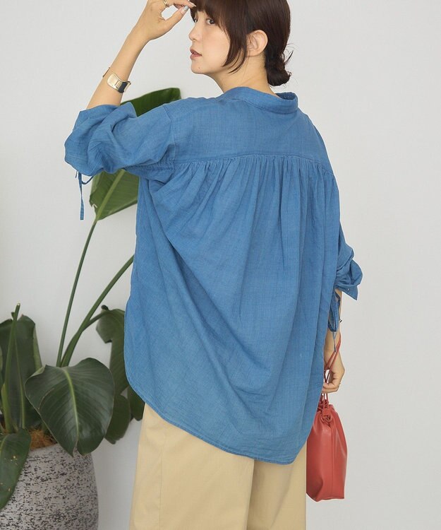AMERICAN HOLIC ガーメントウォッシュアソートギャザーシャツ Indigo
