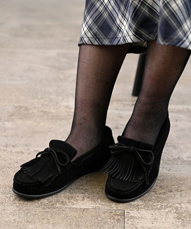 APOM フリンジモカシン15 ブラックスエード