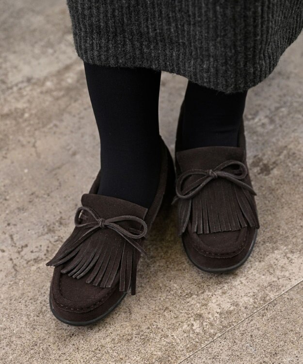 APOM フリンジモカシン15 ダークブラウンスエード