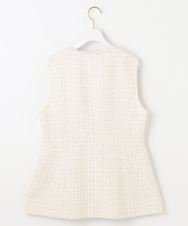 ANY SIS L ファンシーツイードペプラム ジレ アイボリー