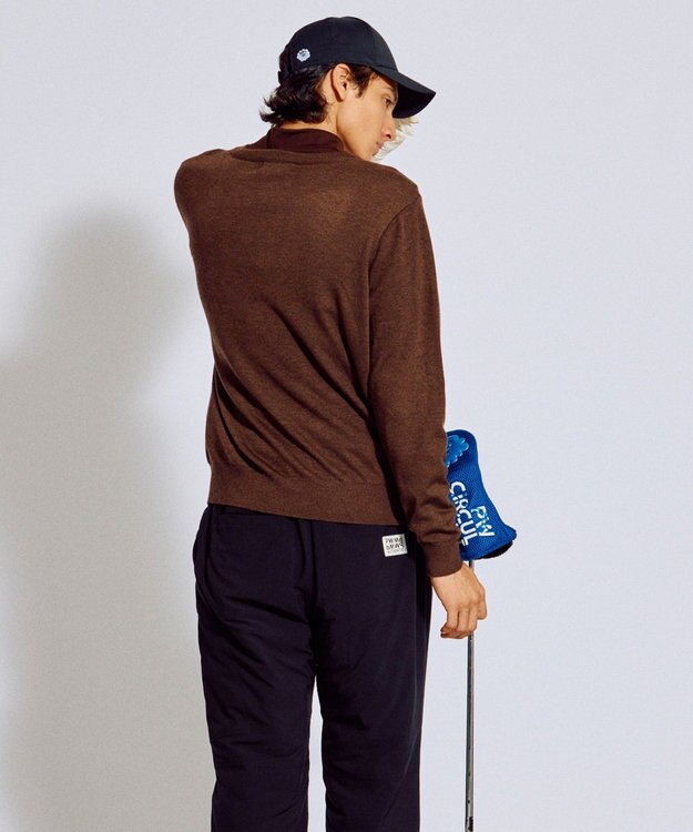 PW CIRCULUS 【MEN】Spark cat クルーネックニット ゴルフ ダークブラウン系