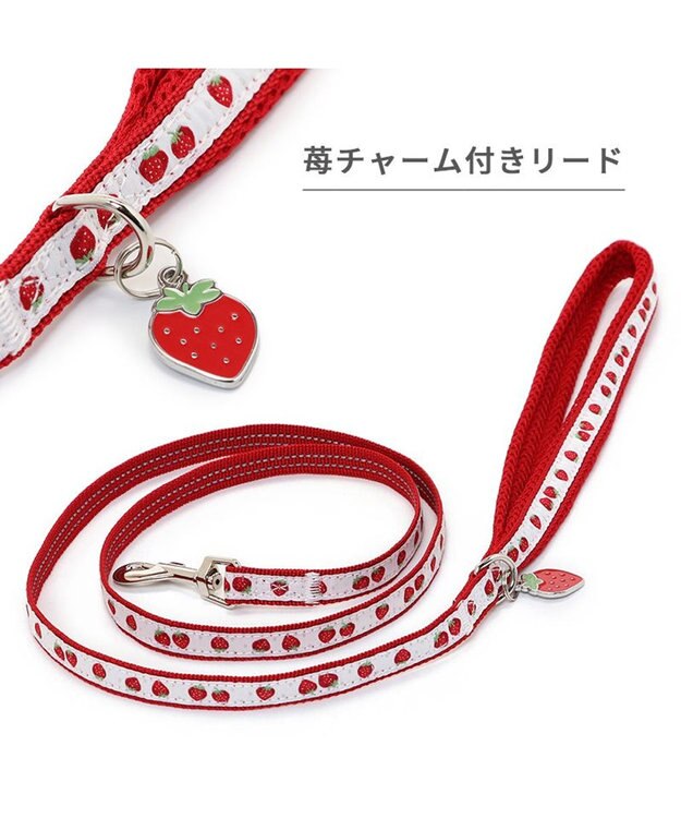 PET PARADISE ペットパラダイス 苺チャーム付き リード Ｓ レッド