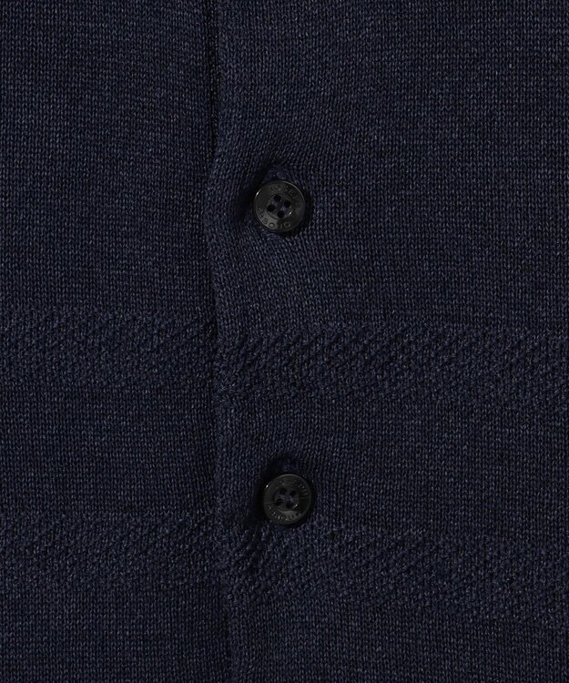 JOSEPH ABBOUD 【エコ素材/軽量/通気性/速乾性】ペーパーヤーンニット ポロ ネイビー系