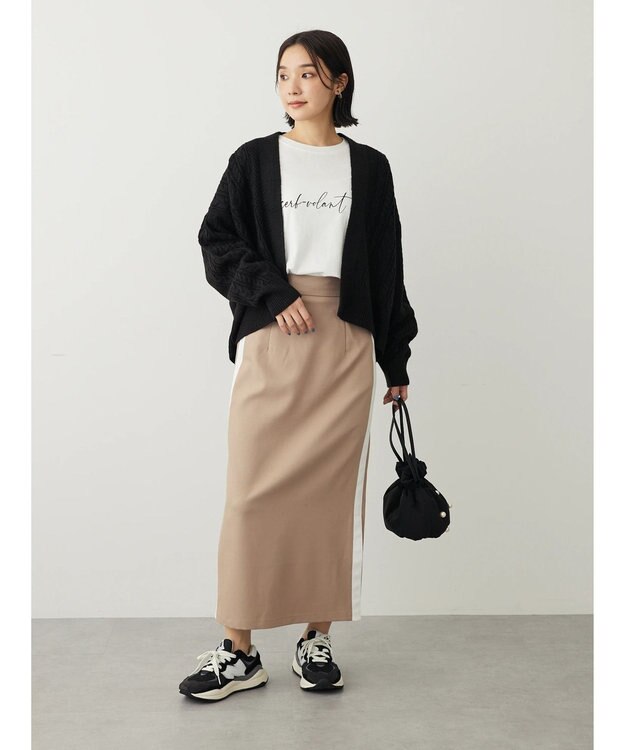 Green Parks ・ＥＬＥＮＣＡＲＥ　ＤＵＥ　サイドラインナロースカート Beige