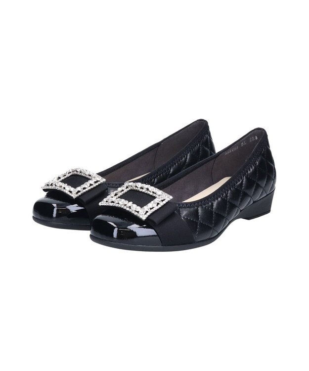 Bridget Birkin ＜3E＞【Bridget Birkin Walk】キルティングビジューリボンウォーキングパンプス ブラック