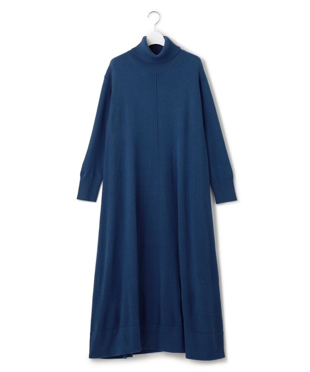 J.PRESS YORK STREET 【WOMEN】ANTI PILLING WOOL Aラインワンピース ブルー系