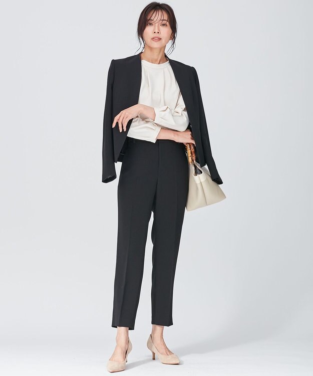 23区 トリアセダブルジョーゼット ジャケット ブラック系