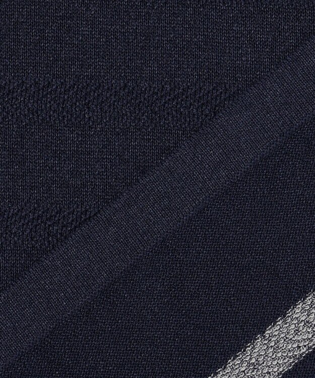 JOSEPH ABBOUD 【エコ素材/軽量/通気性/速乾性】ペーパーヤーンニット ポロ ネイビー系