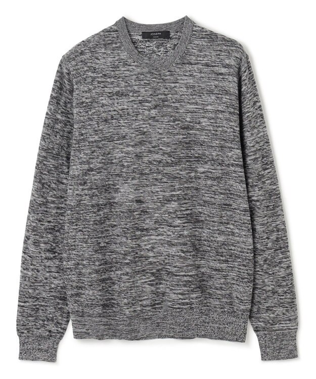 JOSEPH HOMME レクサスムリネ　クルーネックニット ライトグレー系