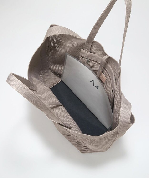 TOPKAPI 【Breath TOPKAPI】ニットジャガード 2way ビッグ トートバッグ ポーチ付き ライトグレー