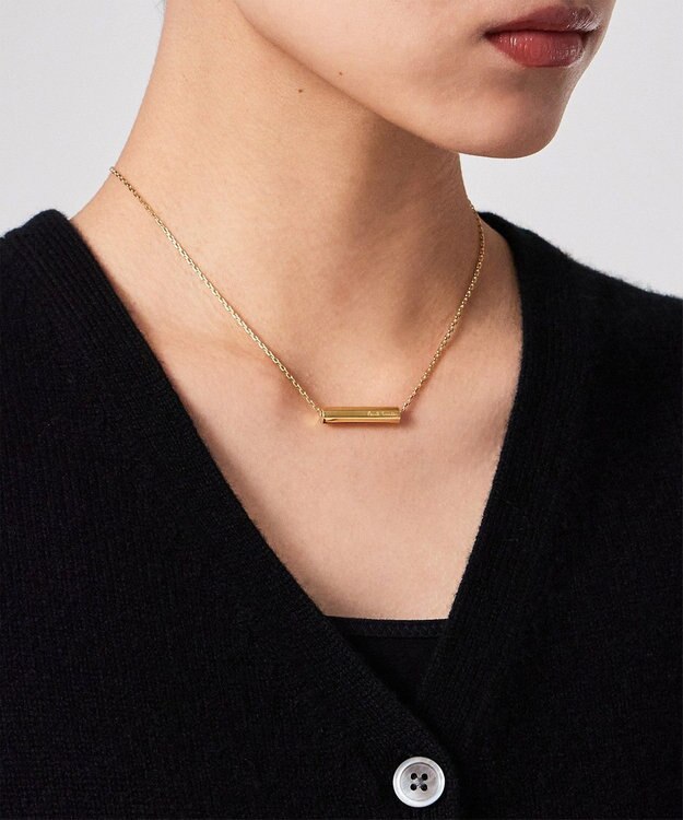 Paul Smith Logo Tube ネックレス ゴールド