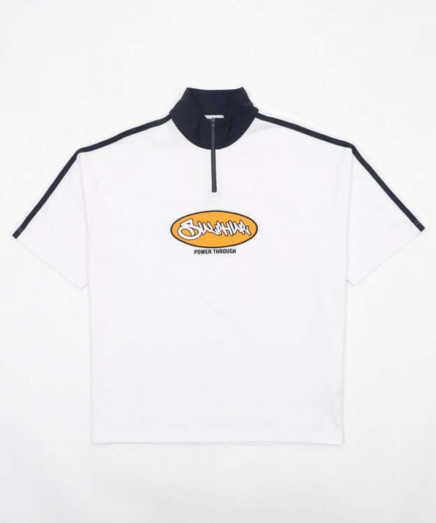 WEGO 【ユニセックス着用ITEM/MLサイズ展開】ヘビーウェイトハーフジップT（SS） ホワイト