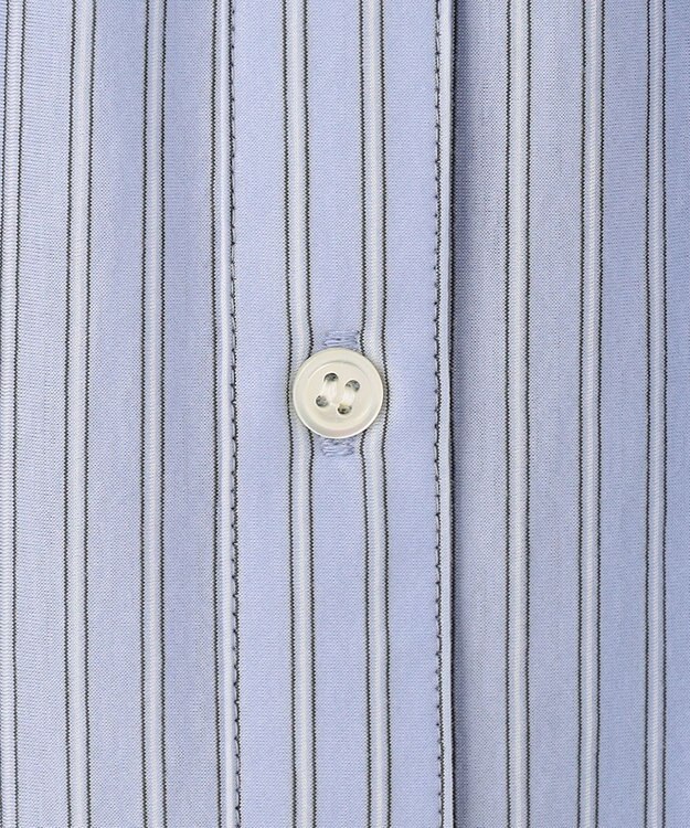 J.PRESS LADIES ストライプジャージー バンドカラー カットソー サックスブルー系1