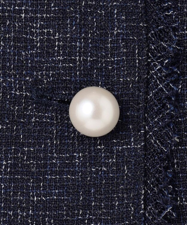 Feroux 【セットアップ対応】春ツイード コンパクトジレ ネイビー系1