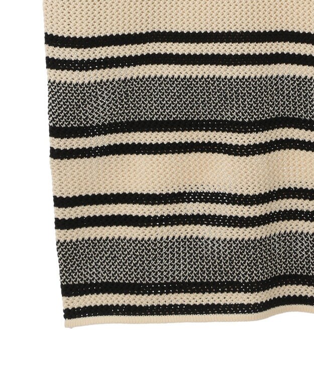 Green Parks ボーダーニットスカート Ivory