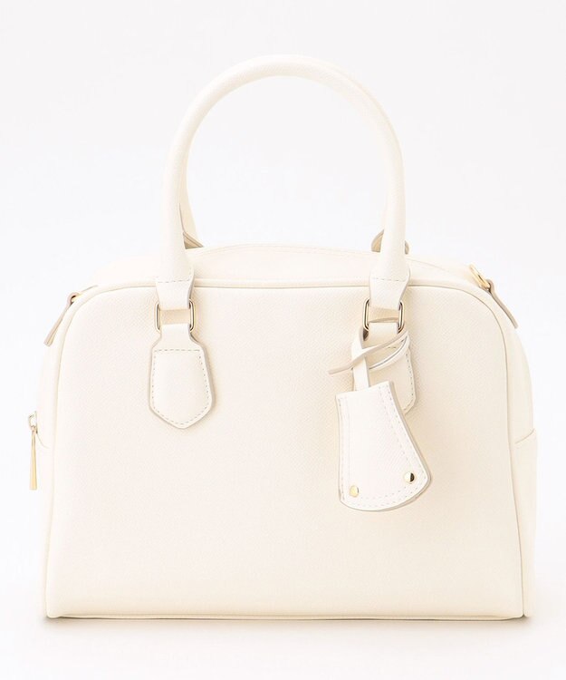 ANY SIS 【2WAY】チャーム付きスクエア ボストンバッグ アイボリー