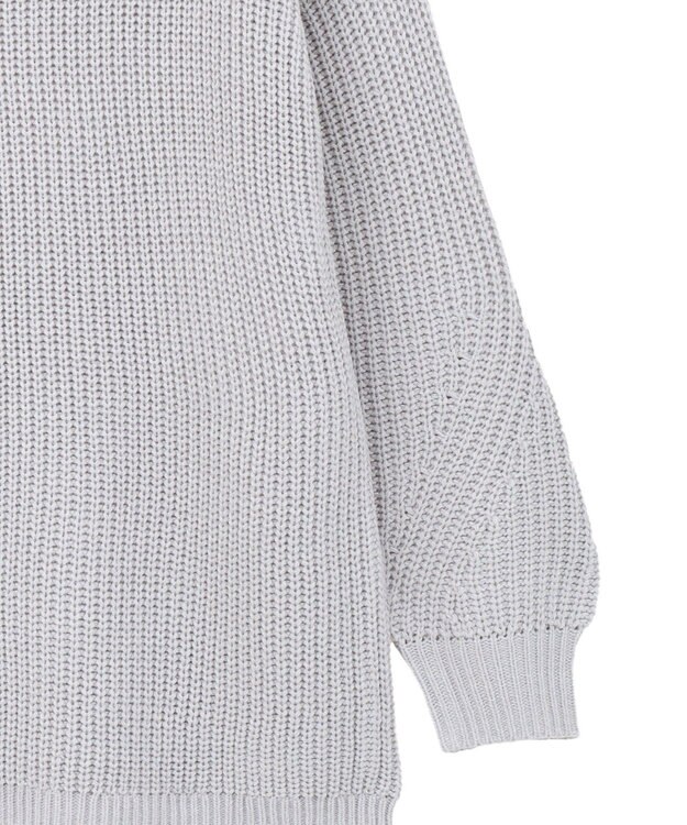 earth music&ecology 【毛玉防止 / 洗濯機洗い可】アンチピリングクロスネックルーズニット Gray