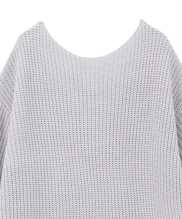 earth music&ecology 【毛玉防止 / 洗濯機洗い可】アンチピリングクロスネックルーズニット Gray