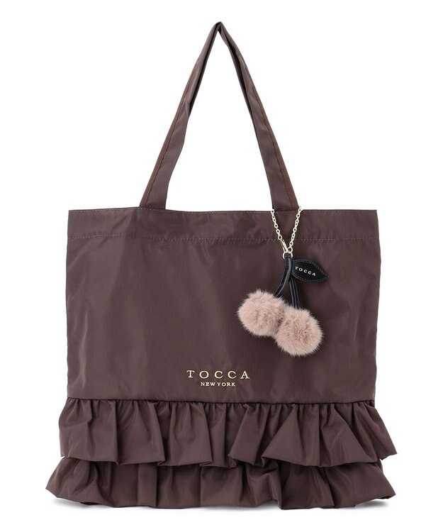 TOCCA SOGNO FUR CHARM TOTE トートバッグ【WEB＆一部店舗限定・A4サイズ対応】 ブラウン系