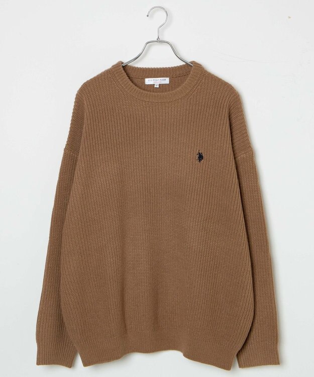 WEGO U.S. POLO ASSN.|別注畔編みニットプルオーバー ベージュ
