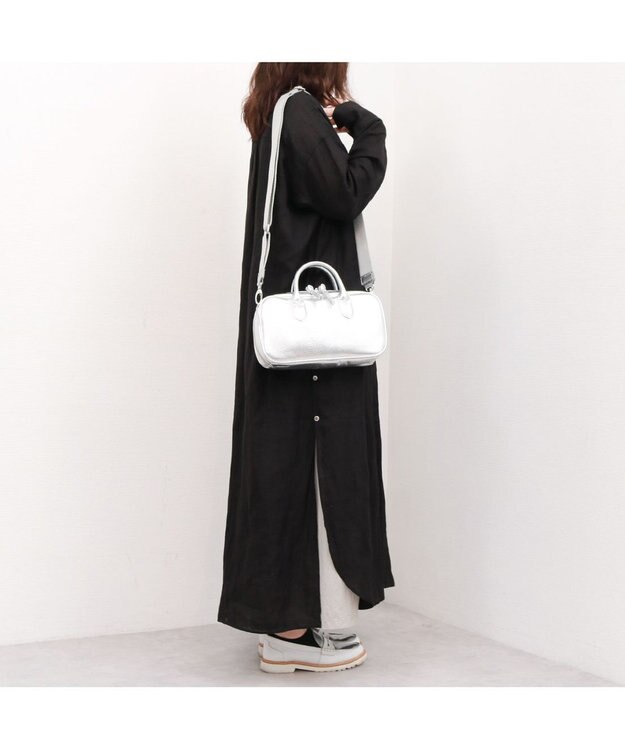 UNBILLION ペルケ perche / 牛革ランドスケープ2wayショルダーバッグ シルバー