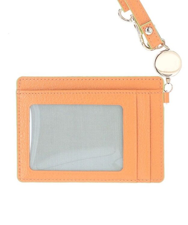 LANVIN en Bleu リム リール付きパスケース オレンジ