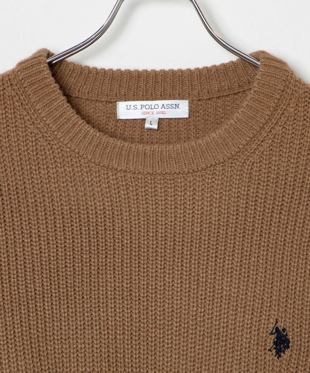 WEGO U.S. POLO ASSN.|別注畔編みニットプルオーバー ベージュ