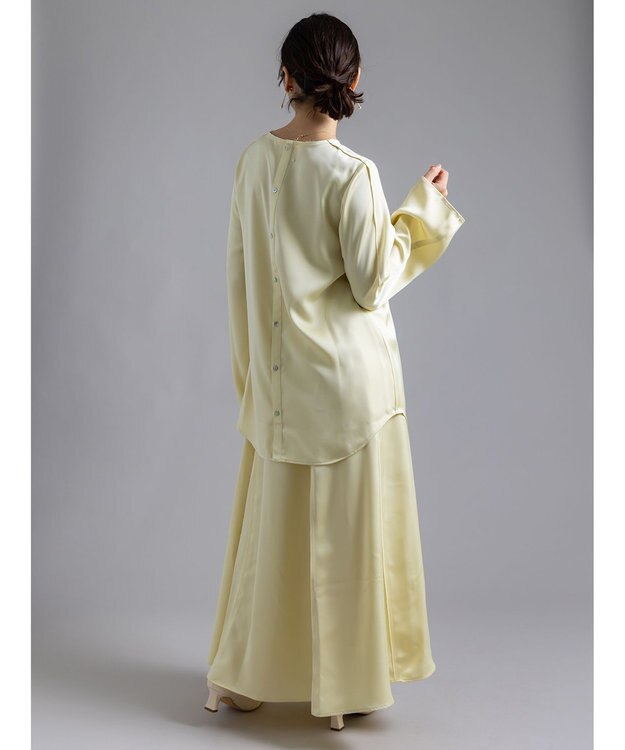 Te chichi 【Atelier Bonheur】サテンロングスカート(セットアップ可)《2025winter catalog item》 イエロー