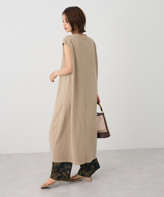 CRAFT STANDARD BOUTIQUE ピグメントヘンリーネックカットソーワンピース Beige